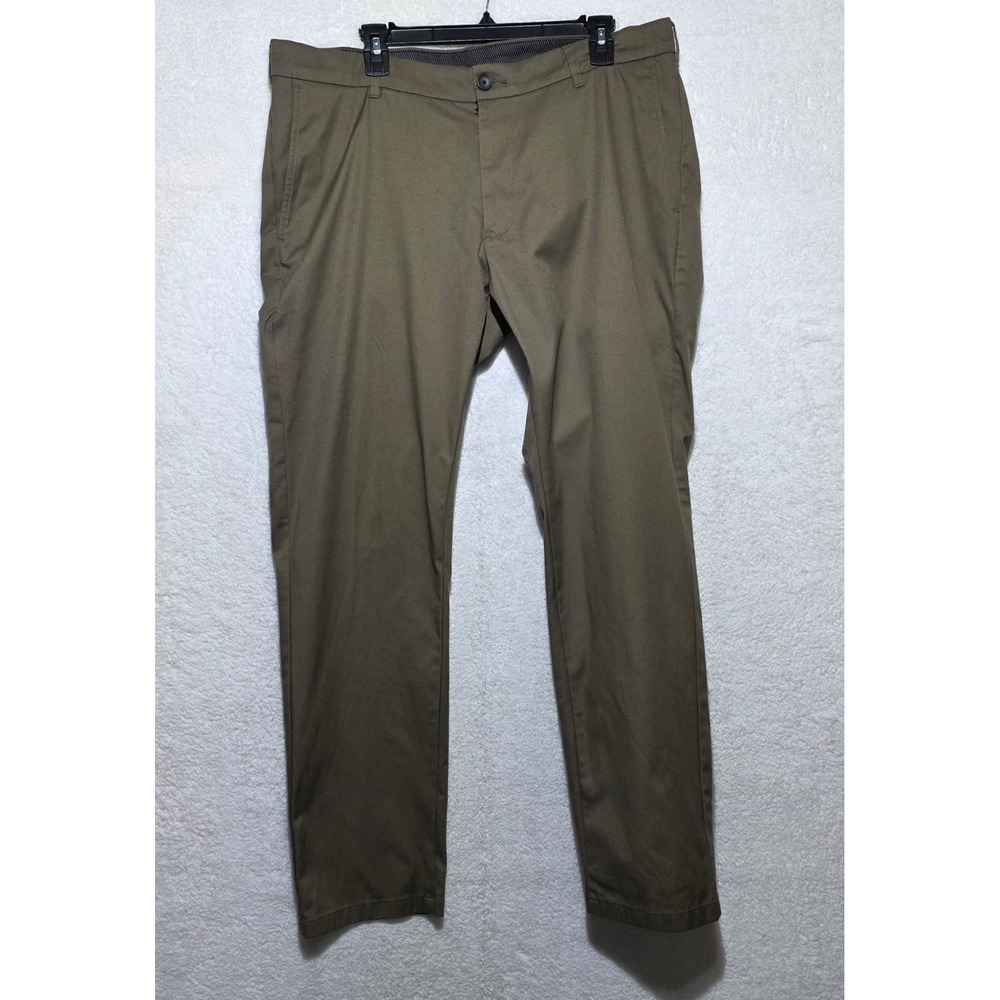 Jos A Bank Traveler Travel Tech Slim Fit Pants Olive Green 38W x 32L Men's Chino